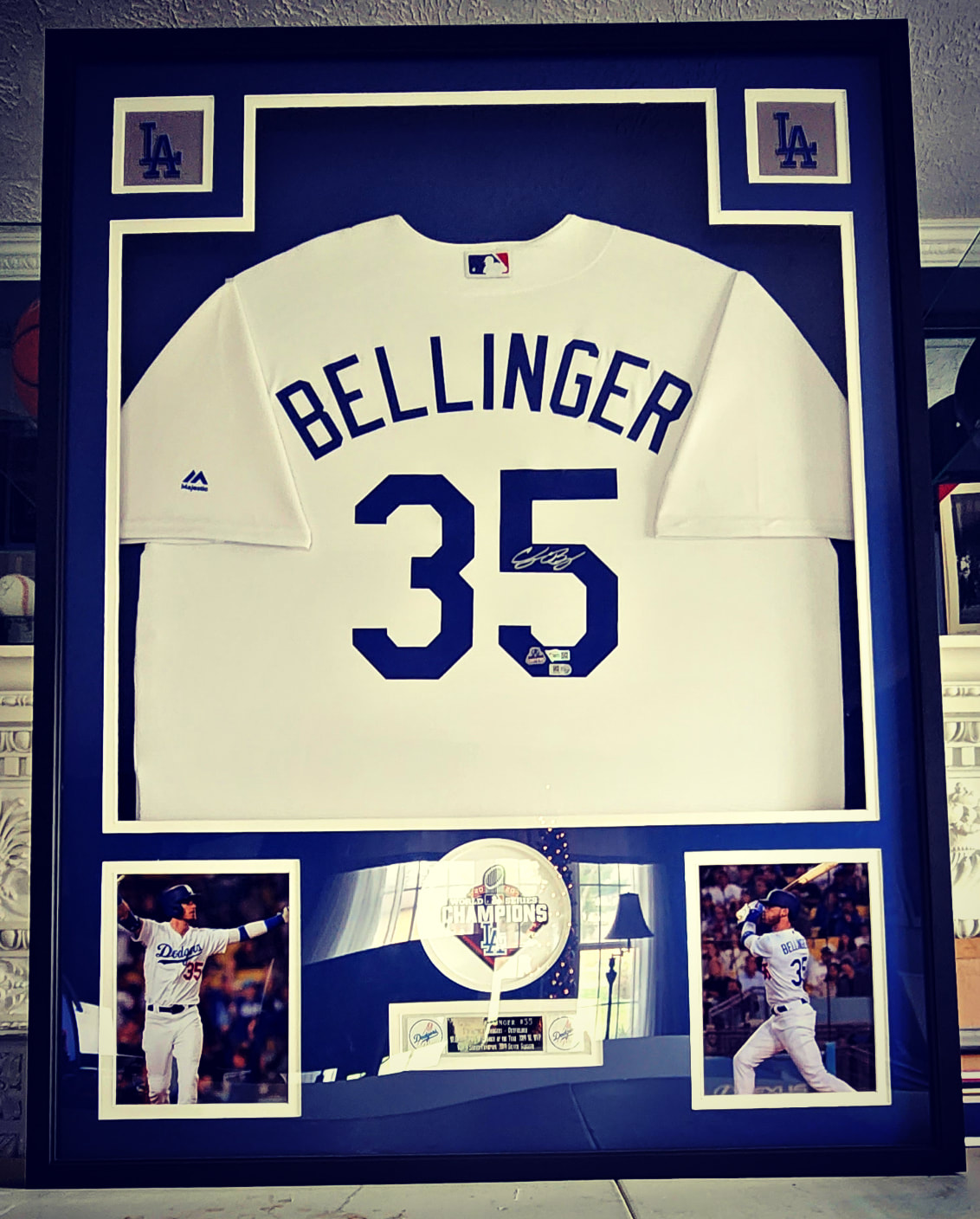 Cody Bellinger Custom Framed LED Autographed Jersey